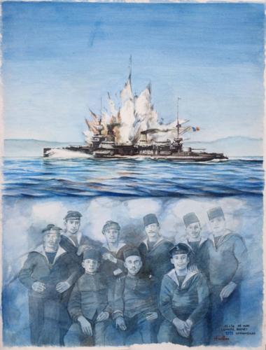 02. La fin du Bouvet aux Dardanelles, 1915.